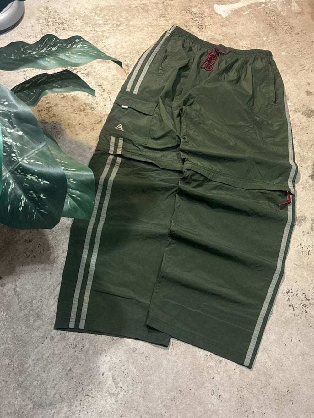 Athletic Works Convertible Cargo Hiking Pants Zip-Off Shorts Large Olive Green